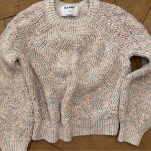 Old Navy girls Textured Knit Sweater - Cream and Pink size 8 kids